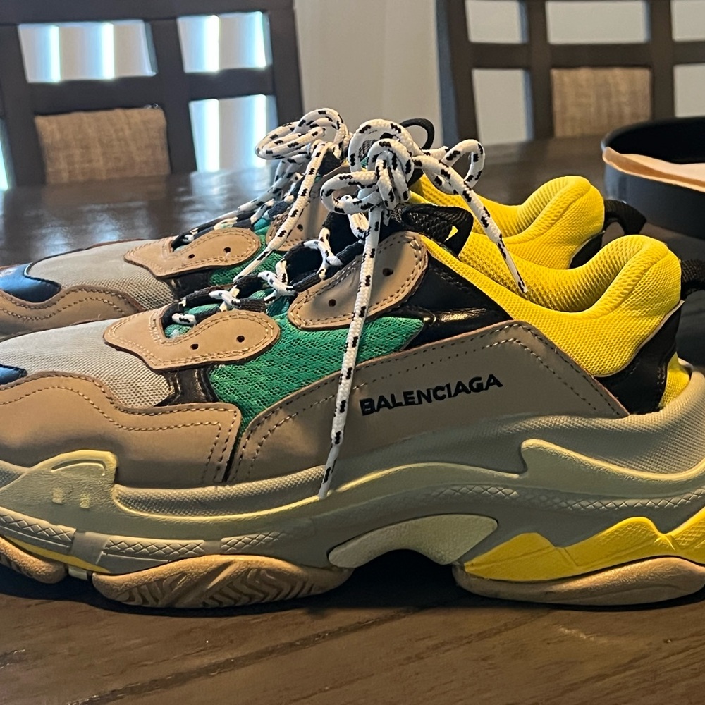 Balenciaga Gray and Yellow Sneakers
